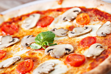 Pizza with mushroom.