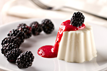 Panna Cotta with fresh berries.
