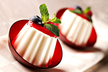Panna Cotta with fresh berries.