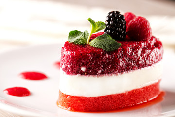 Panna Cotta with fresh berries.