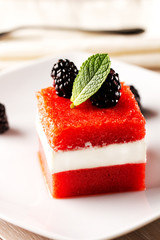 Panna Cotta with fresh berries.