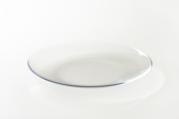 Empty transparent plate