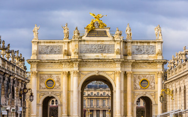 Fototapeta na wymiar Arc Here on the Place Stanislas in Nancy - France, Lorraine
