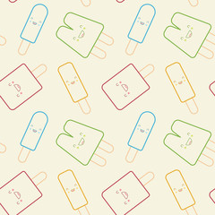 Seamless Pattern - Cute Popsicles
