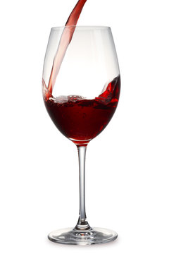 Pouring Red Wine with clipping path