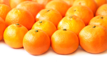 Tangerines on white background