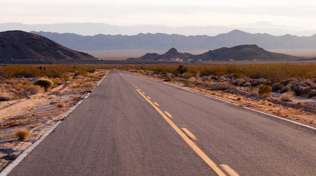 Kelbaker Road Approaches Needles Freeway US 40 California Desert
