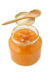 Jar of peach jam