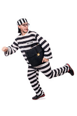 Prison inmate isolated on the white background