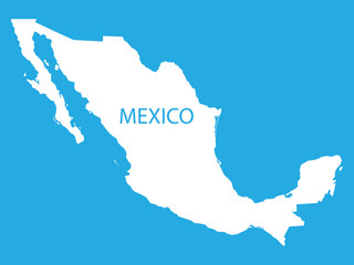 white map of Mexico