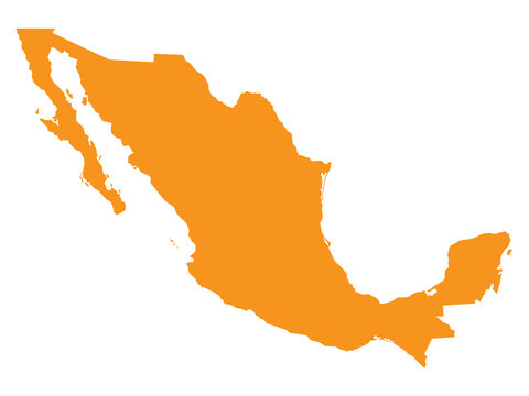 orange map of Mexico