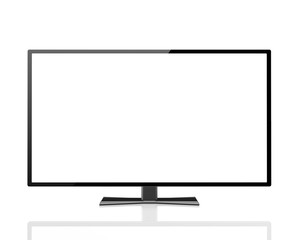 digital technology business concept: blank TV  display with emp