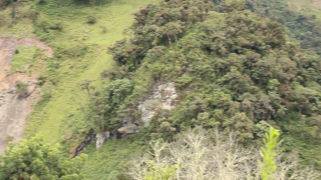 Landslide caused by cutting montane rainforest