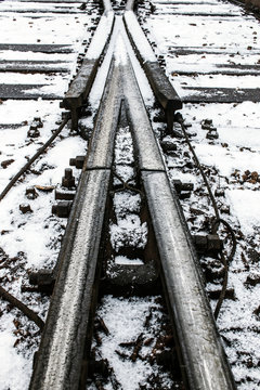 Photo of railway tracks background.