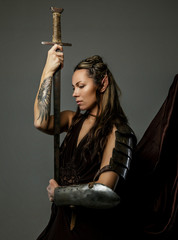 Elf woman with a bow.