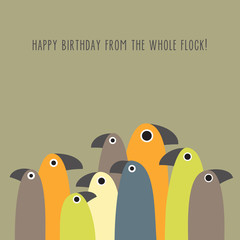 Obraz premium card design with funny abstract birds