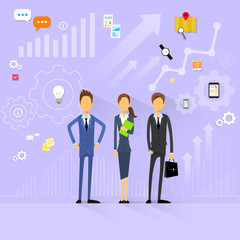 business people team manager human resources flat design vector