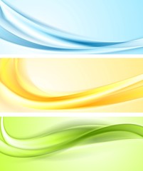 Shiny wavy vector banners