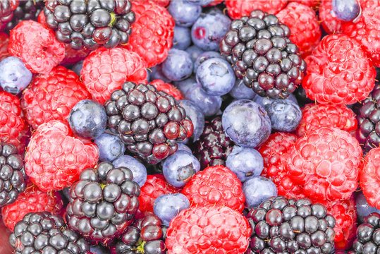 Raspberry, blackberry and blueberry use for background