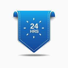 24 Hours Service Blue Vector Icon Design