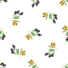 olives seamless pattern