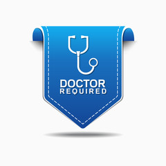 Doctor Required Blue Vector Icon Design
