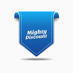 Mighty Discount Blue Vector Icon Design