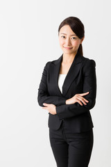 asian businesswoman on white backgroound