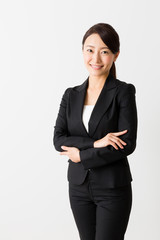 asian businesswoman on white backgroound