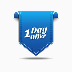 1 day Offer Blue Vector Icon Design