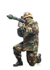 Soldier with a weapon