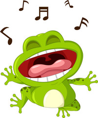 Fototapeta premium funny frog cartoon singing