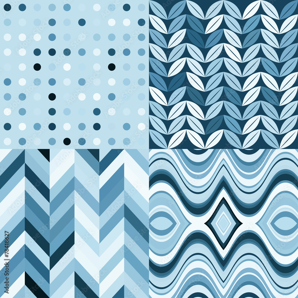 Aufkleber set of vector retro seamless abstract wavy backgrounds