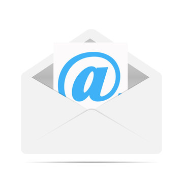 Envelope with shadow mail vector illustration