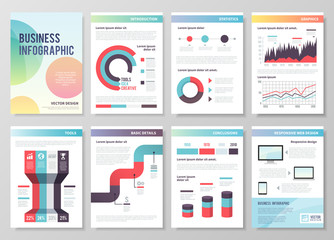 Set of infographic vector  business brochures.  Modern style.