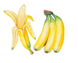 the banana watercolor isolated on the white background - 78419805