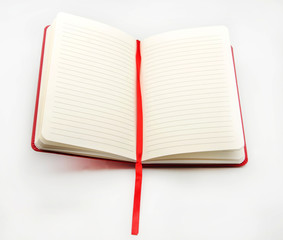 Notebook on white background