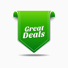 Great Deals Green Vector Icon Design