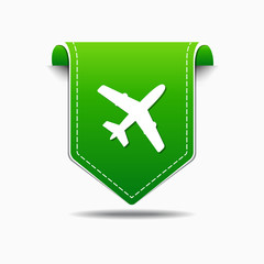 Fototapeta premium Airplane Sign Green Vector Icon Design