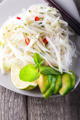 Spicy kohlrabi noodles