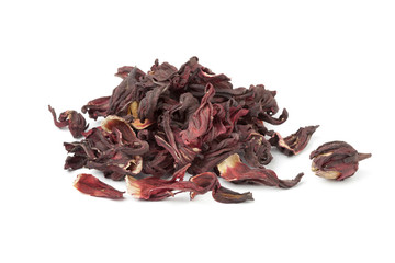 Heap of dried hibiscus flowers