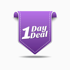 1 Day Deal Purple Vector Icon Design