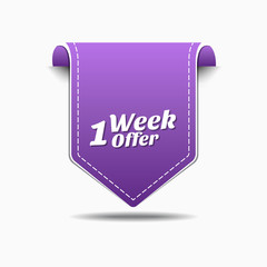 1 Week Offer Purple Vector Icon Design