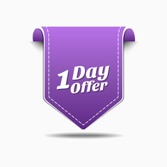 1 day Offer Purple Vector Icon Design