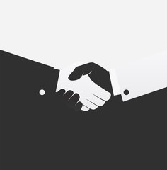 Vector black and white handshake