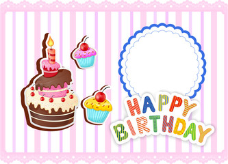 Illustration of birthday card