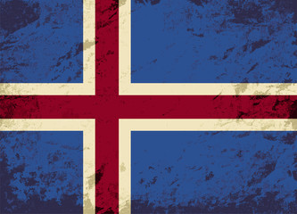 Fototapeta premium Icelandic flag. Grunge background. Vector illustration