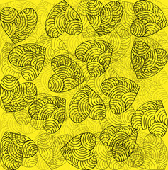 heart decoration festive bright yellow background