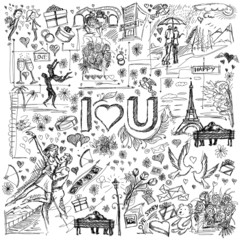 Vector background I love you 05