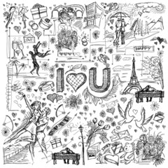 Vector background I love you 07
